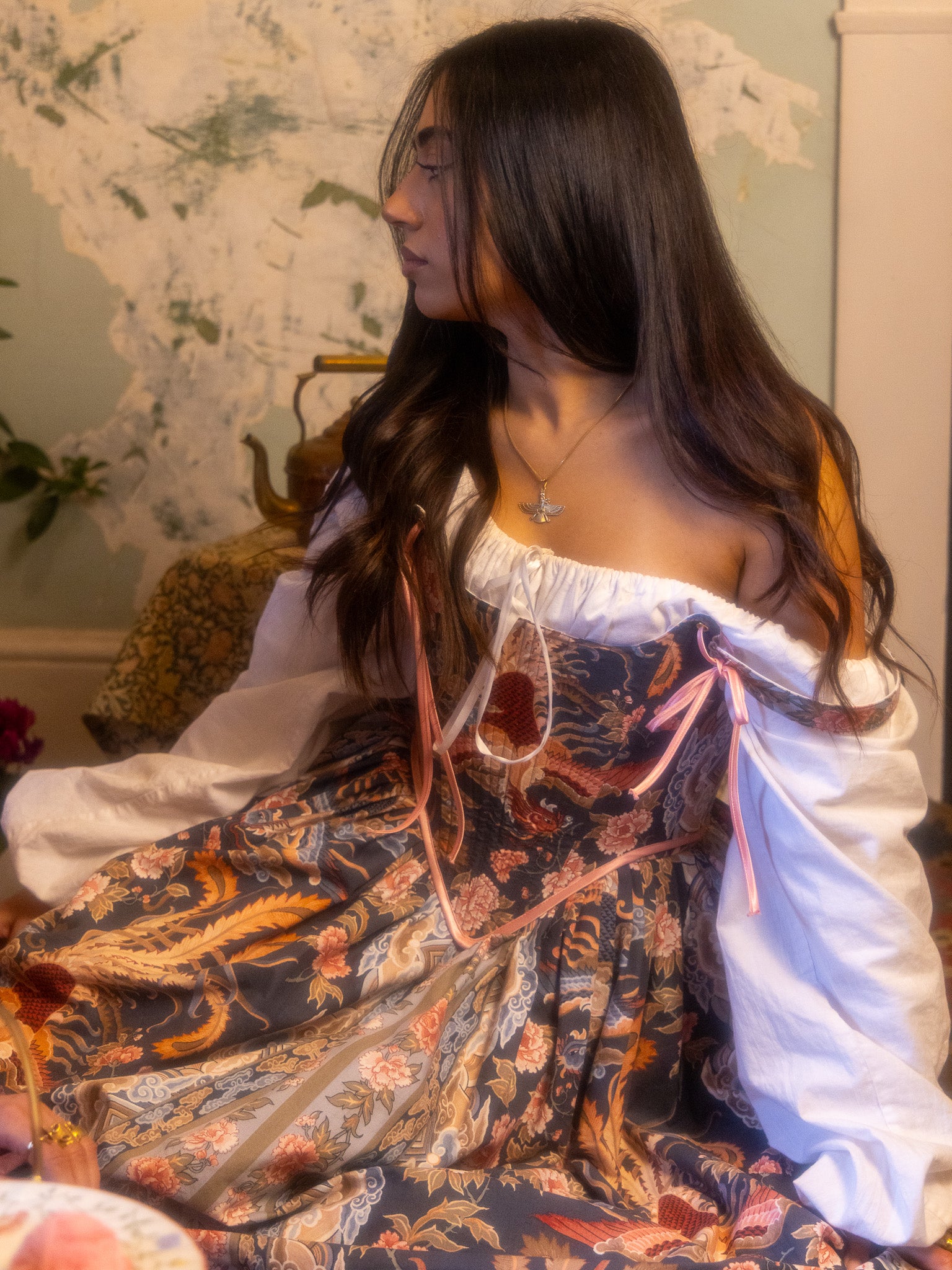 Simurgh Corset | Rare Vintage Fabric | Made to Order