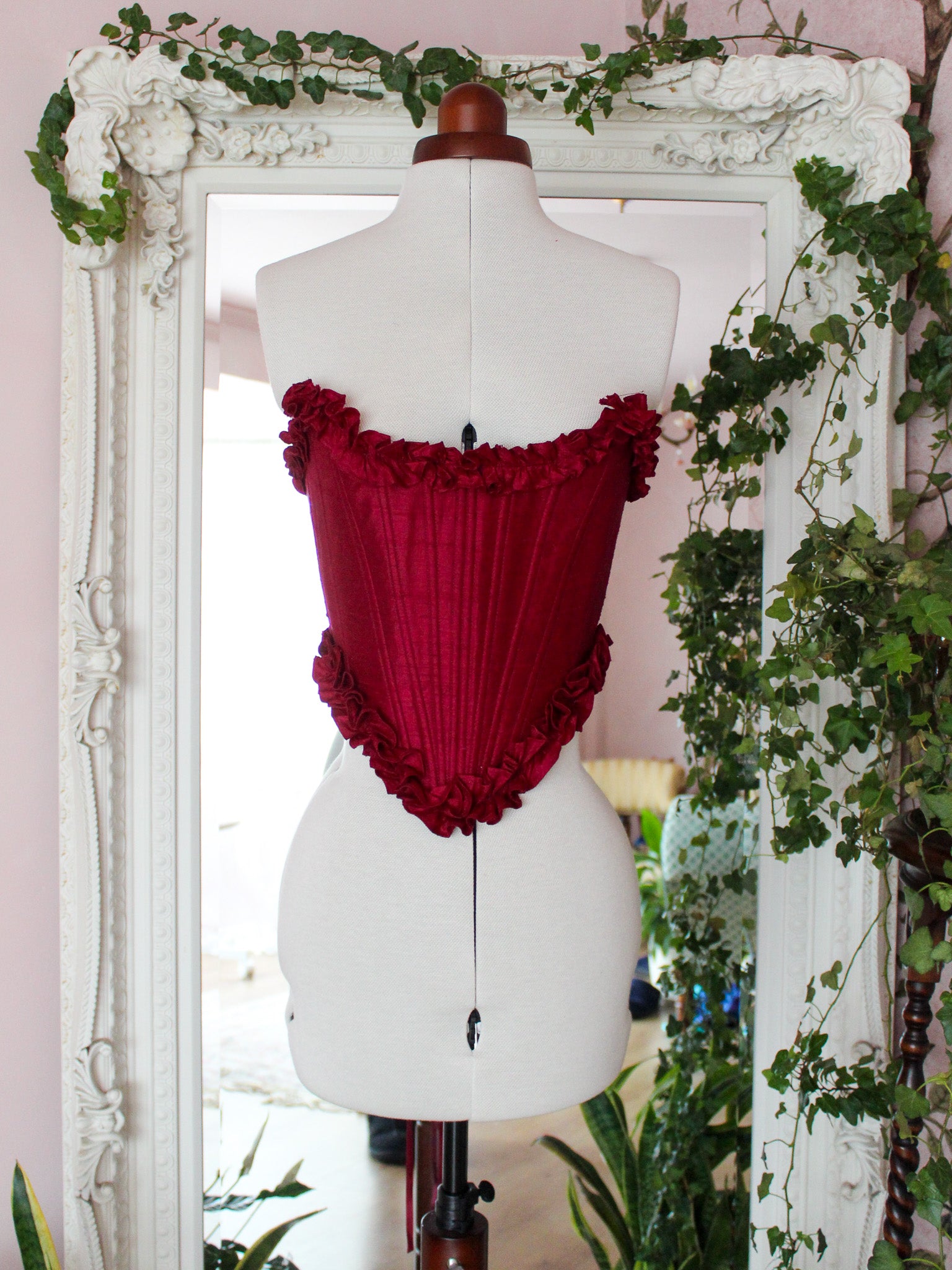 Ruffle Silk Corset  | Made to Order