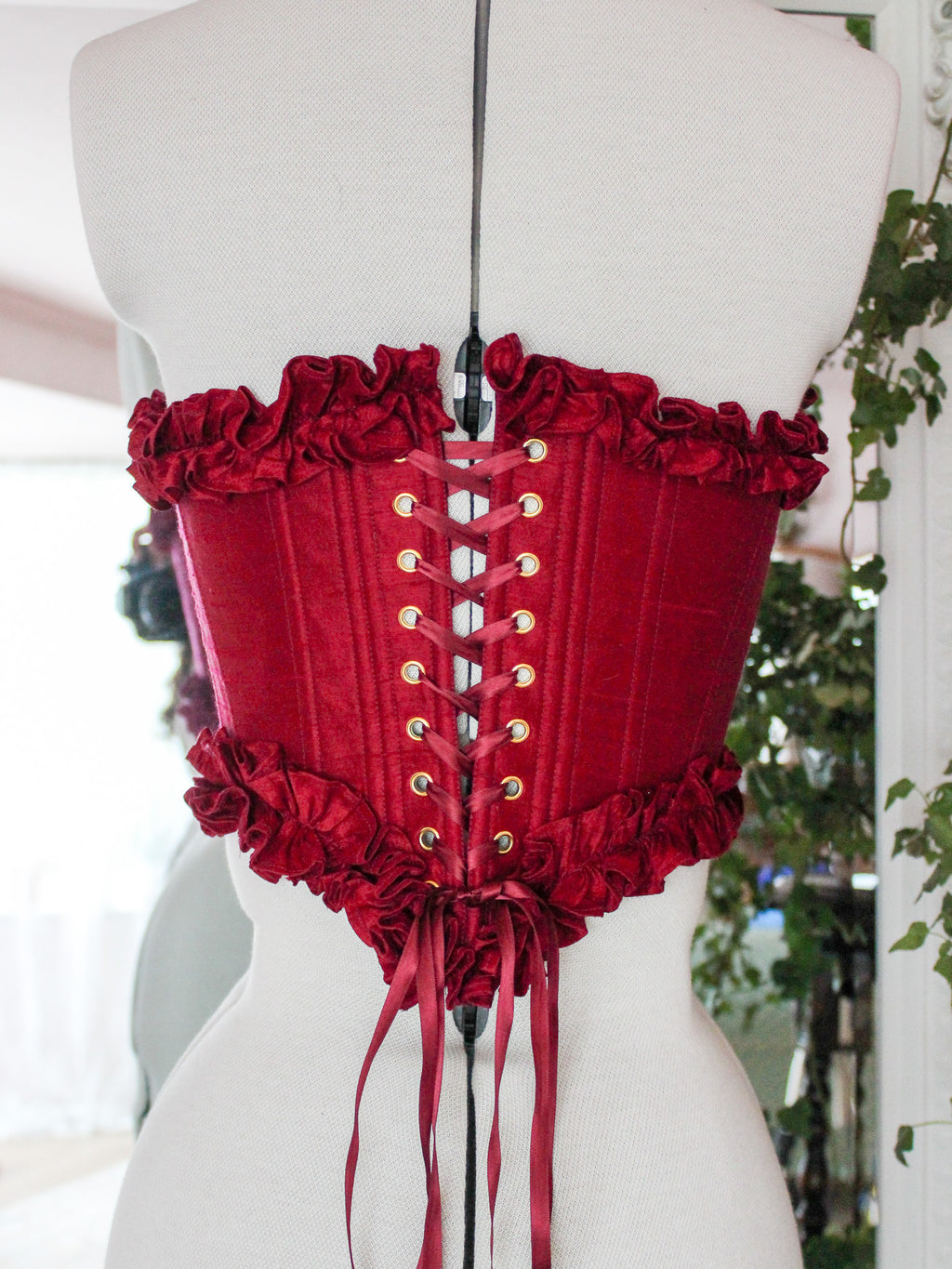 Ruffle Silk Corset  | Made to Order
