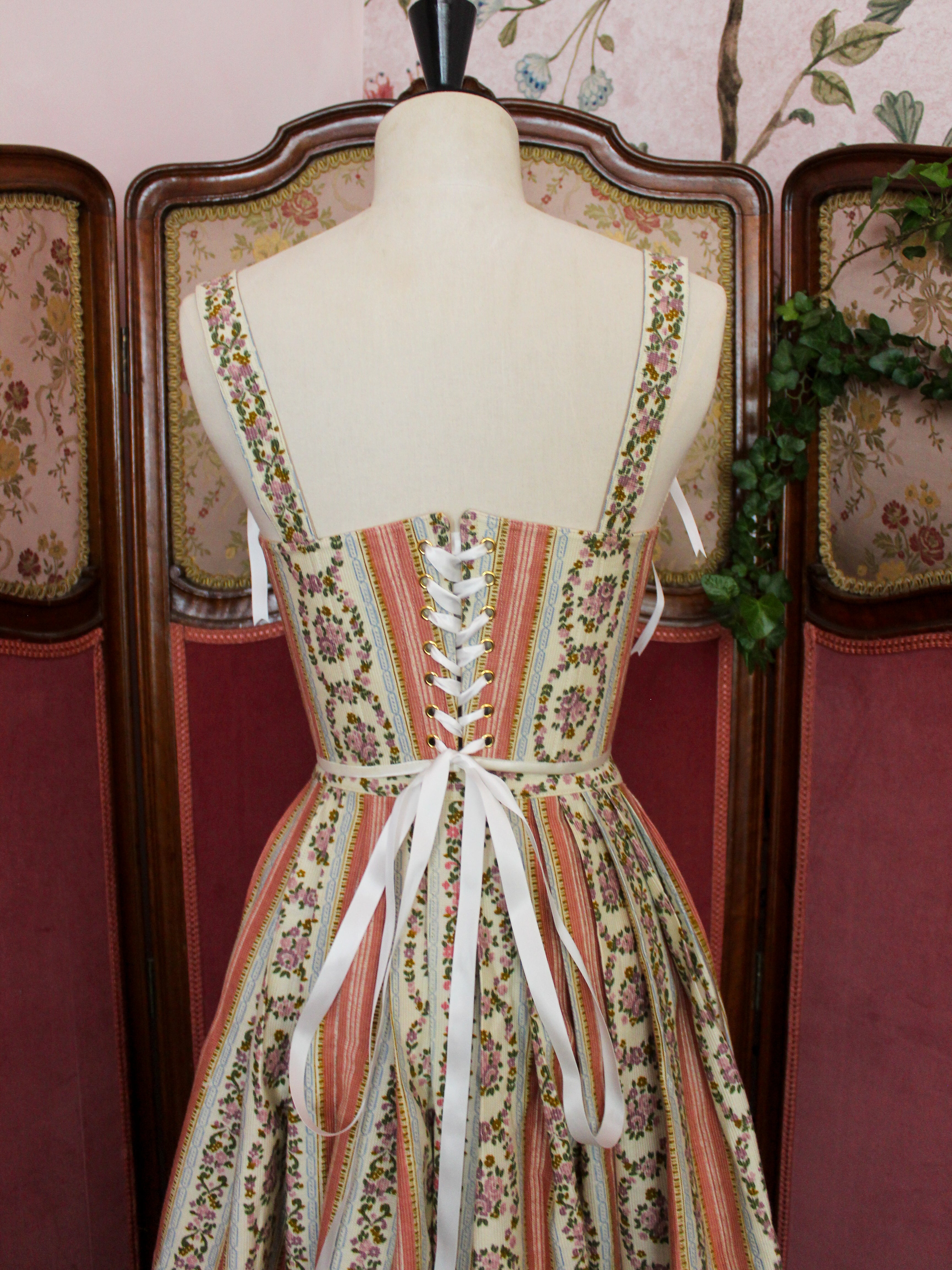 Antoinette Corset and Skirt | Vintage Fabric | Made to Order